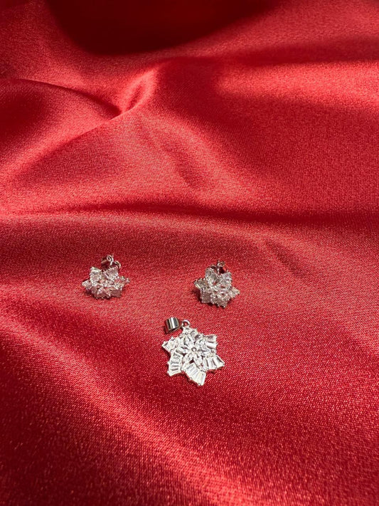 Crystal Flower Pendant Set