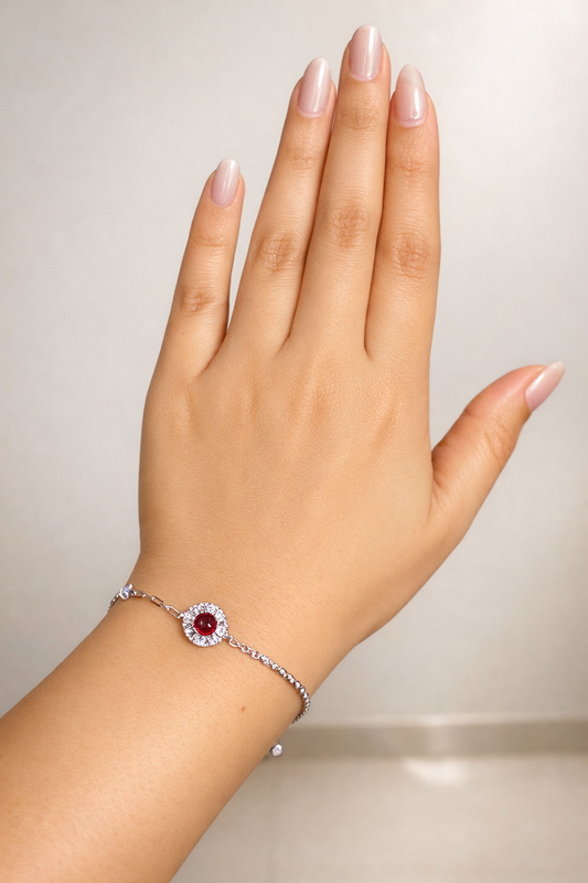 Ruby Halo Bracelet