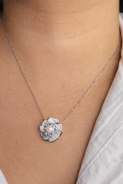 Pearl Rosette Necklace
